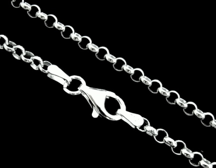 Cadena rolo en Plata de ley 3 Mm. y 90 Cm.